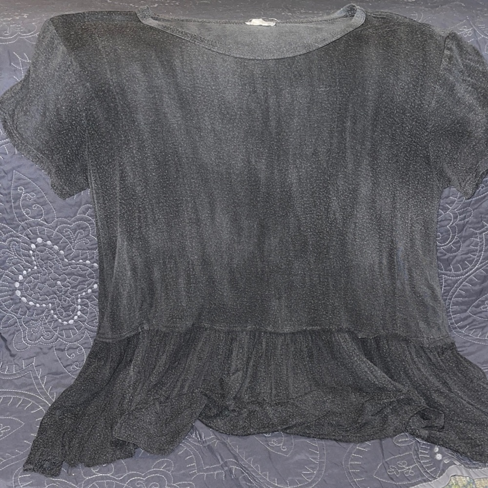 gray  peplum soft tee